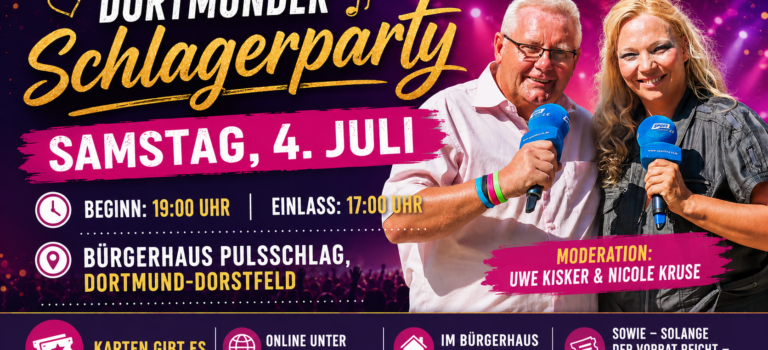 Dortmunder Schlagerparty am Samstag im Bürgerhaus Pulsschlag Dortmunder Schlagerparty am Samstag im Bürgerhaus Pulsschlag