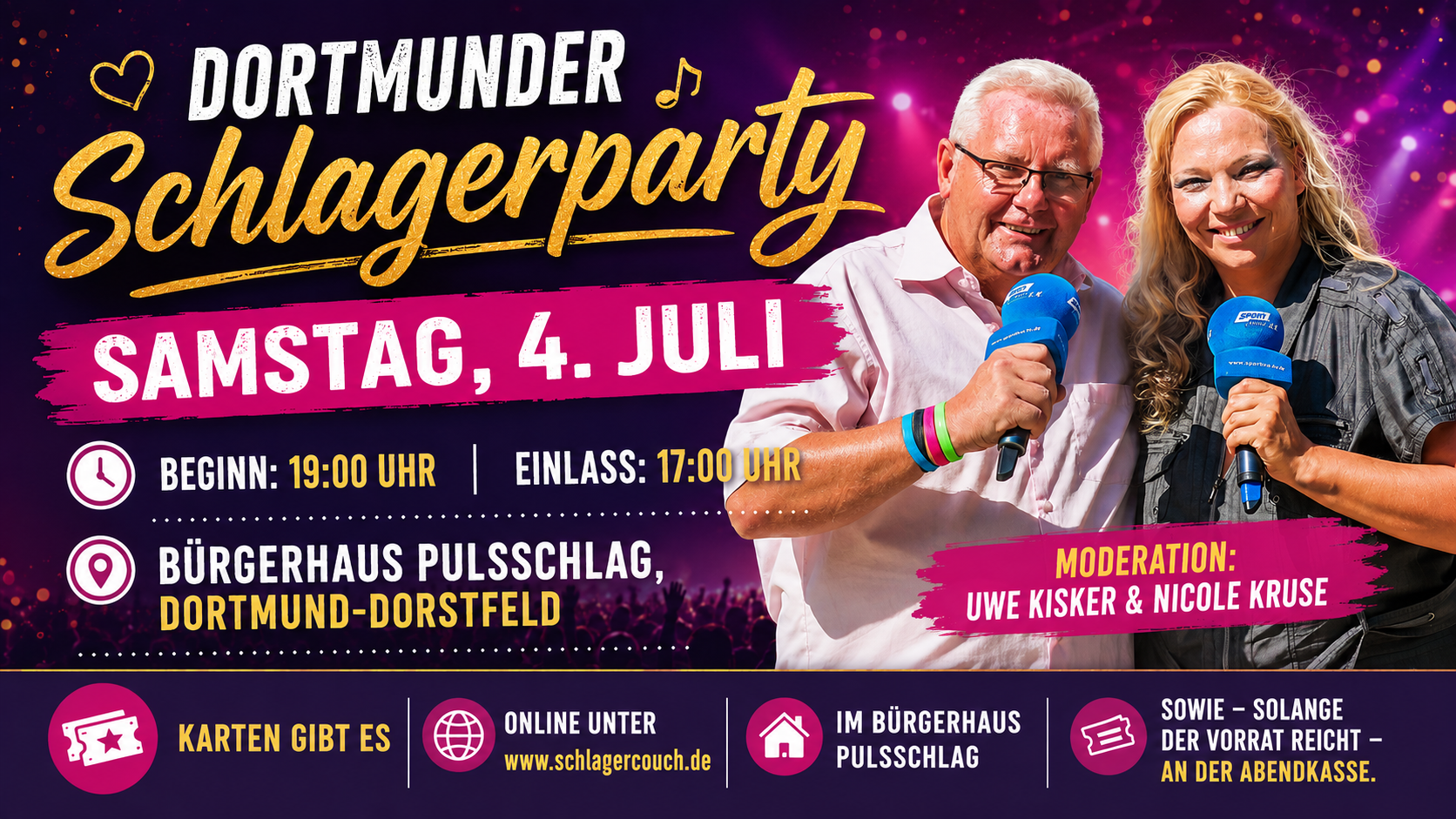 Dortmunder Schlagerparty am Samstag im Bürgerhaus Pulsschlag